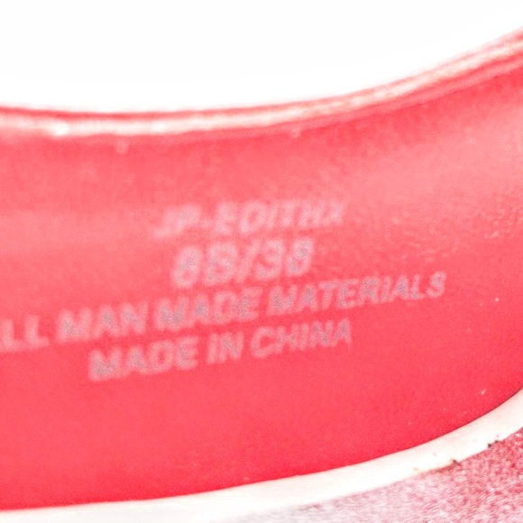 J. Simpson Red Patent Peep Toe Cork Stiletto Heels - Picture 6 of 8